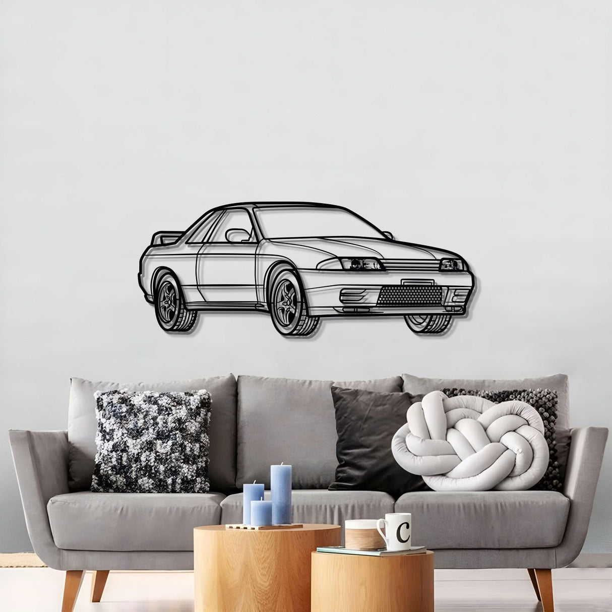 GTR R32 Perspective Metal Car Wall Art - MT0456