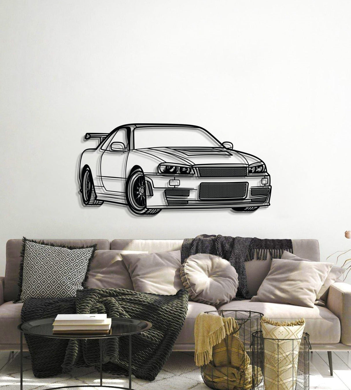 GTR R34 Perspective Metal Car Wall Art - MT0457