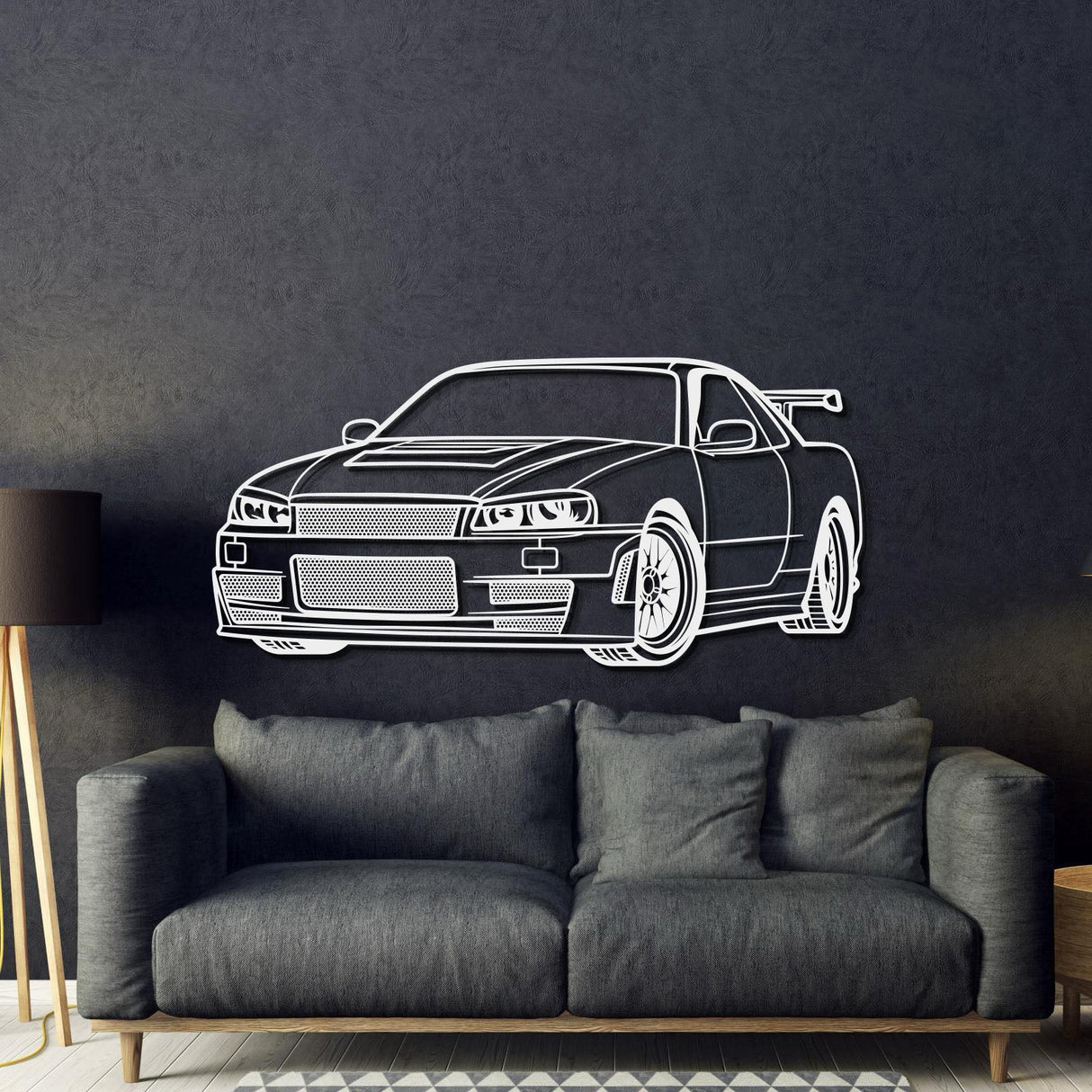 GTR R34 Perspective Metal Car Wall Art - MT0457