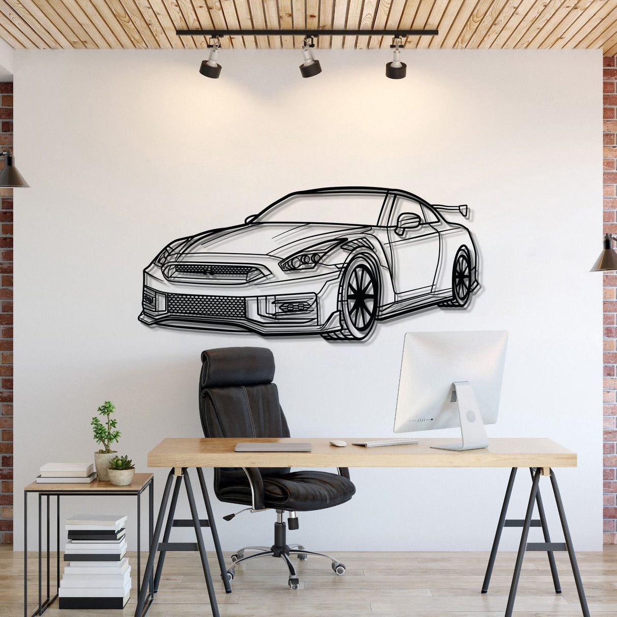 GTR R35 Perspective Metal Car Wall Art - MT0458