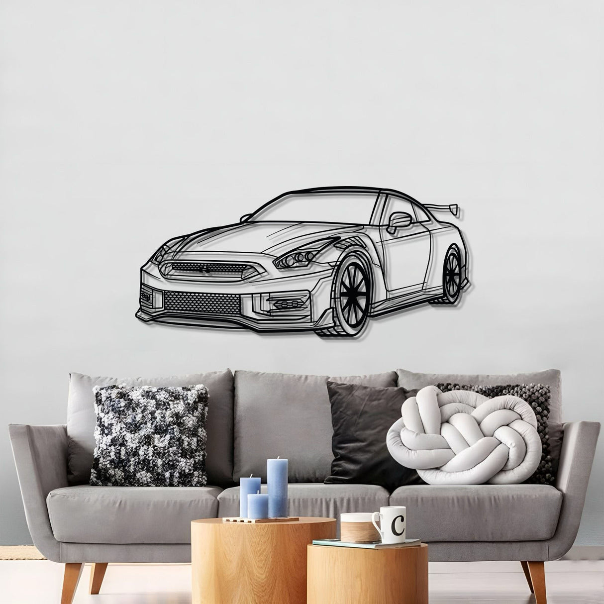 GTR R35 Perspective Metal Car Wall Art - MT0458