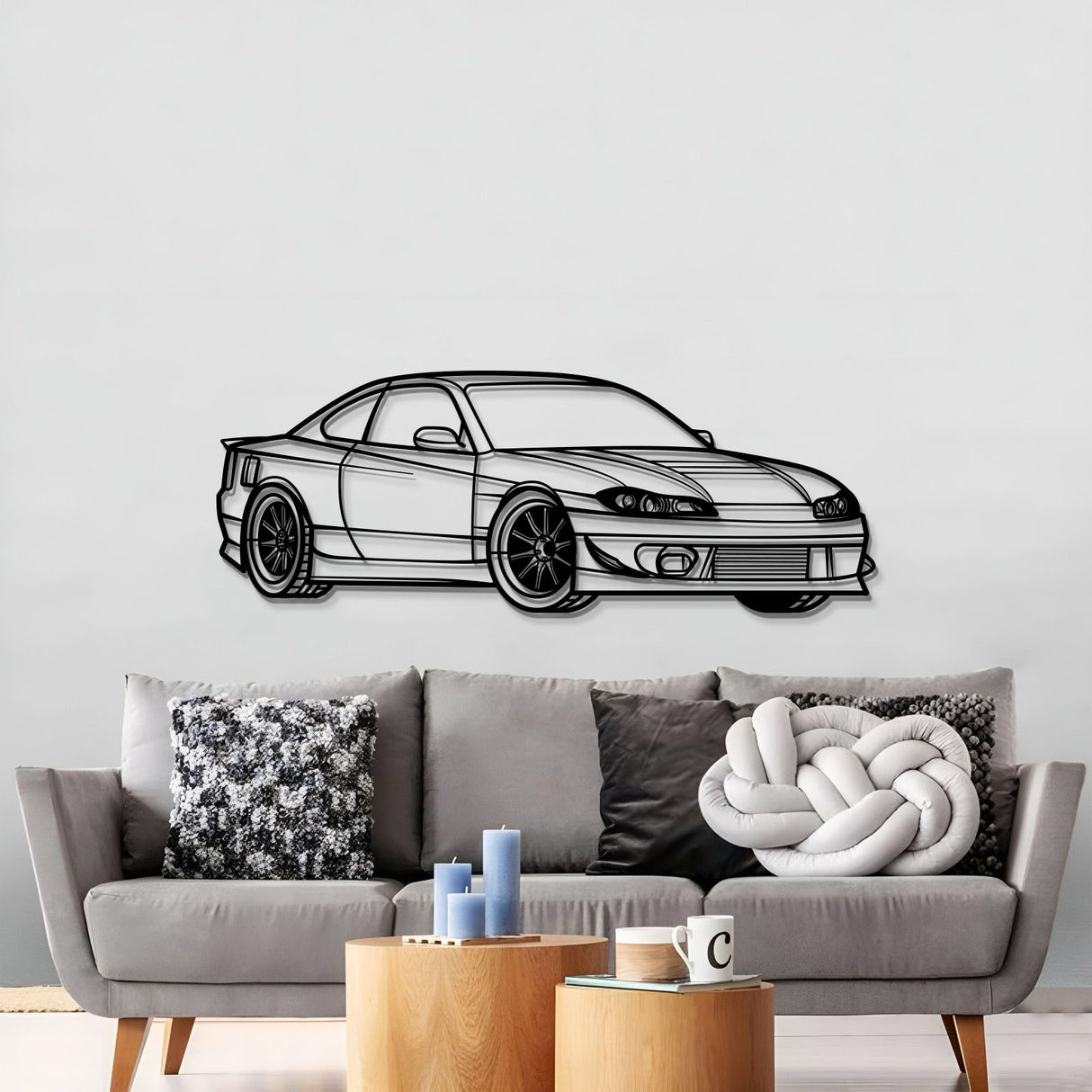 Silvia S15 Perspective Metal Car Wall Art - MT1135