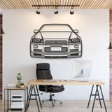 Skyline GT-R R34 Front View Metal Car Wall Art - MT1363