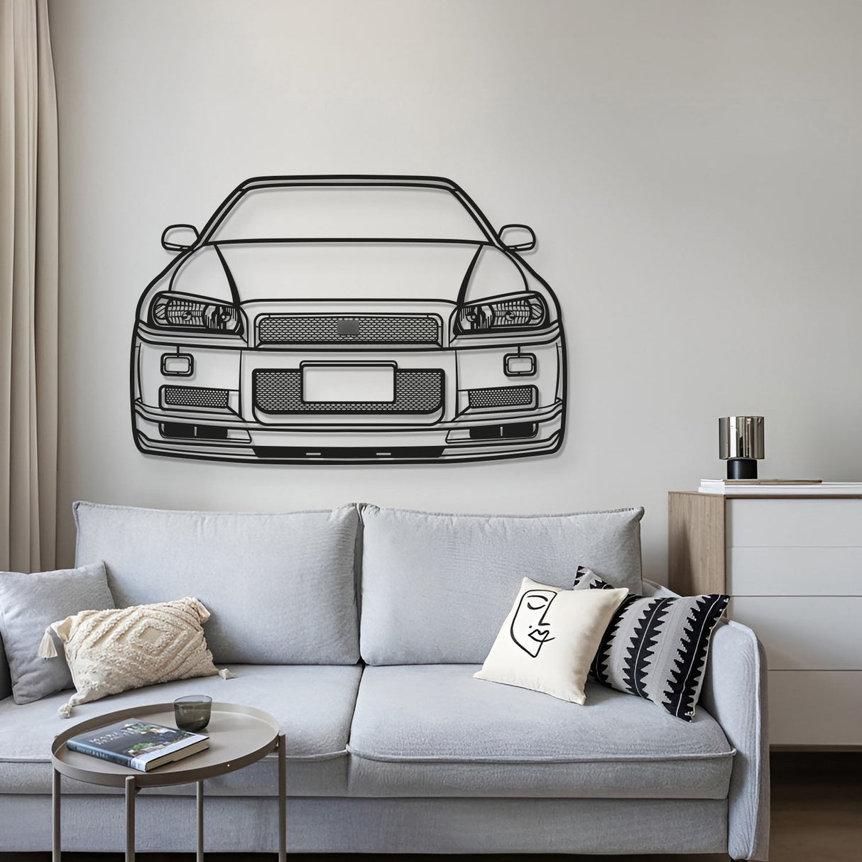 Skyline GT-R R34 Front View Metal Car Wall Art - MT1363