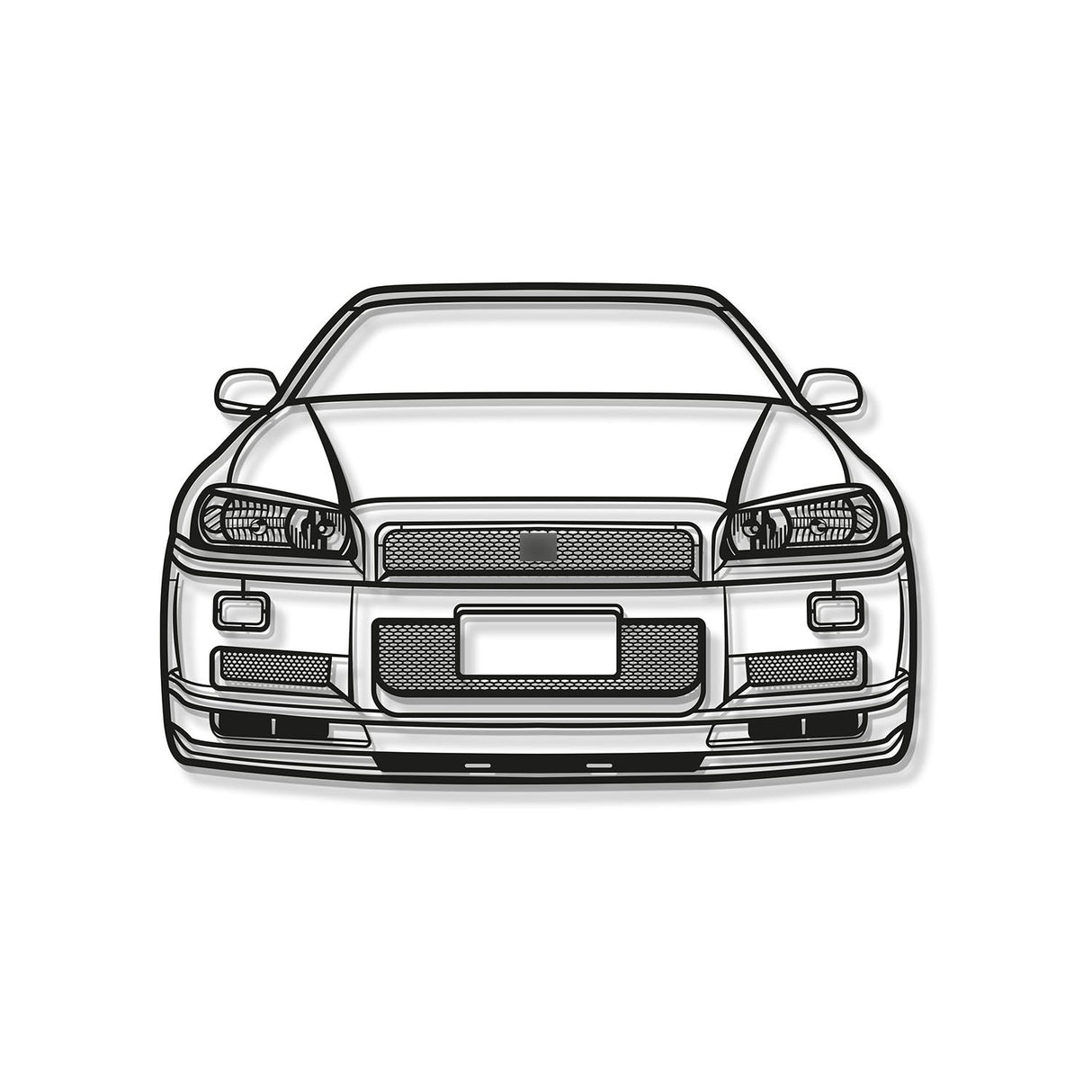 Skyline GT-R R34 Front View Metal Car Wall Art - MT1363