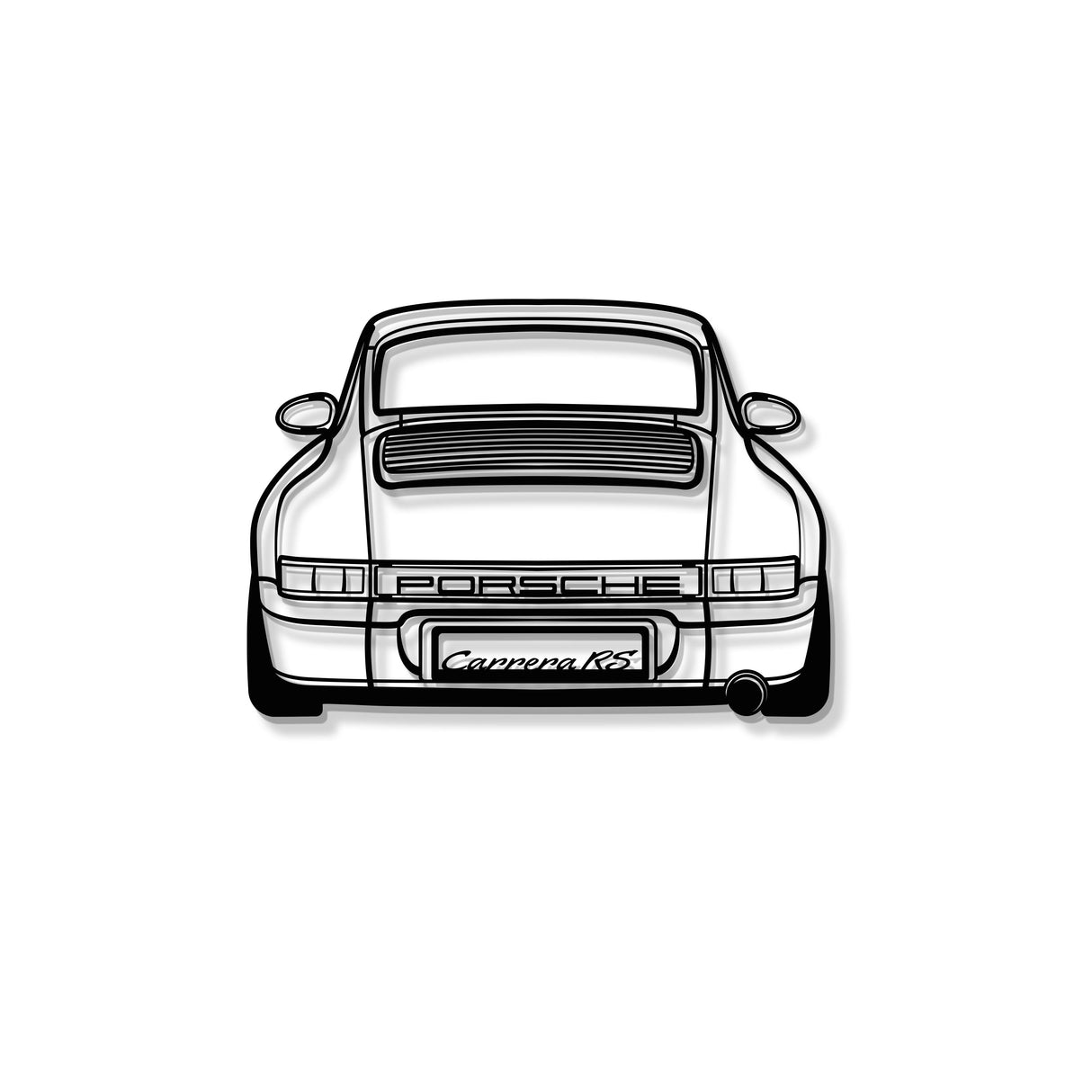 911 964 Back View Metal Car Wall Art - MT1367