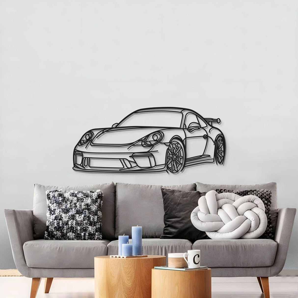 Front Angle Metal Car Wall Art - MT0852