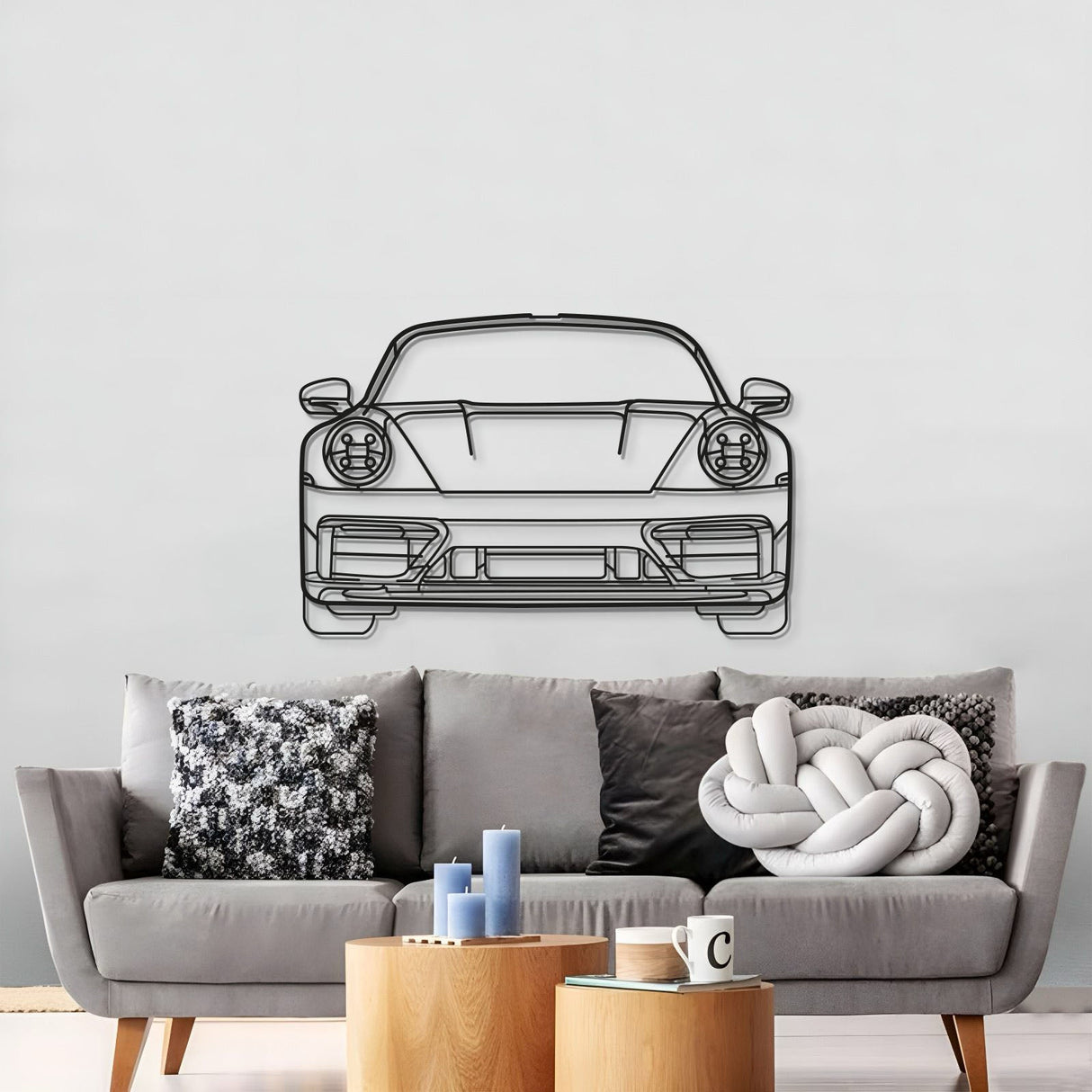 Front View Metal Car Wall Art - MT0865