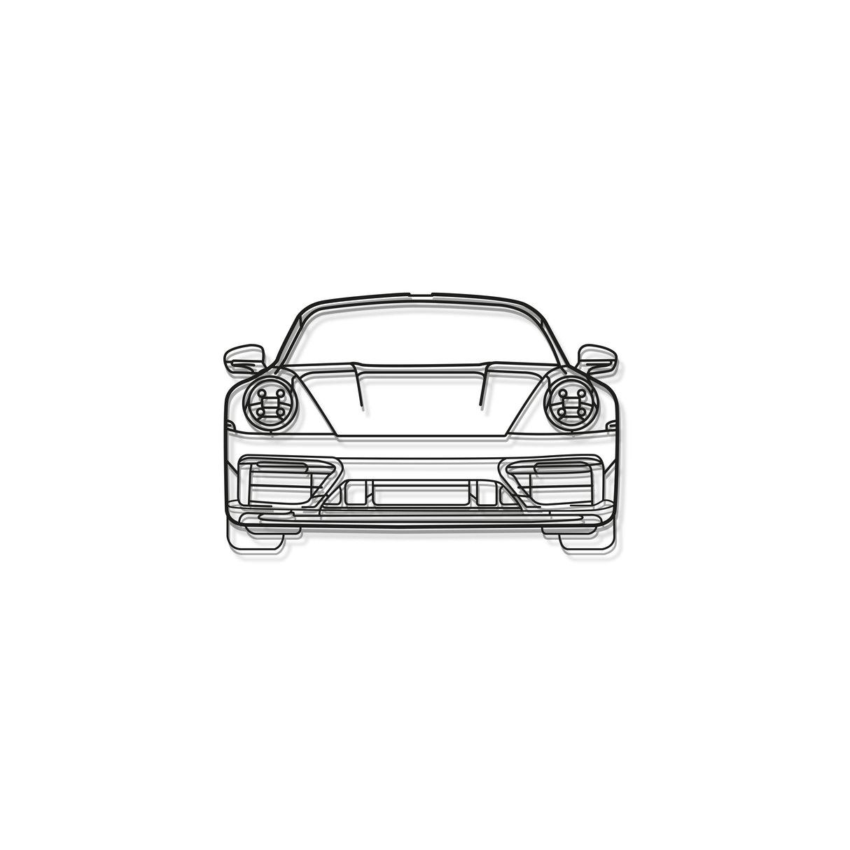 Front View Metal Car Wall Art - MT0865