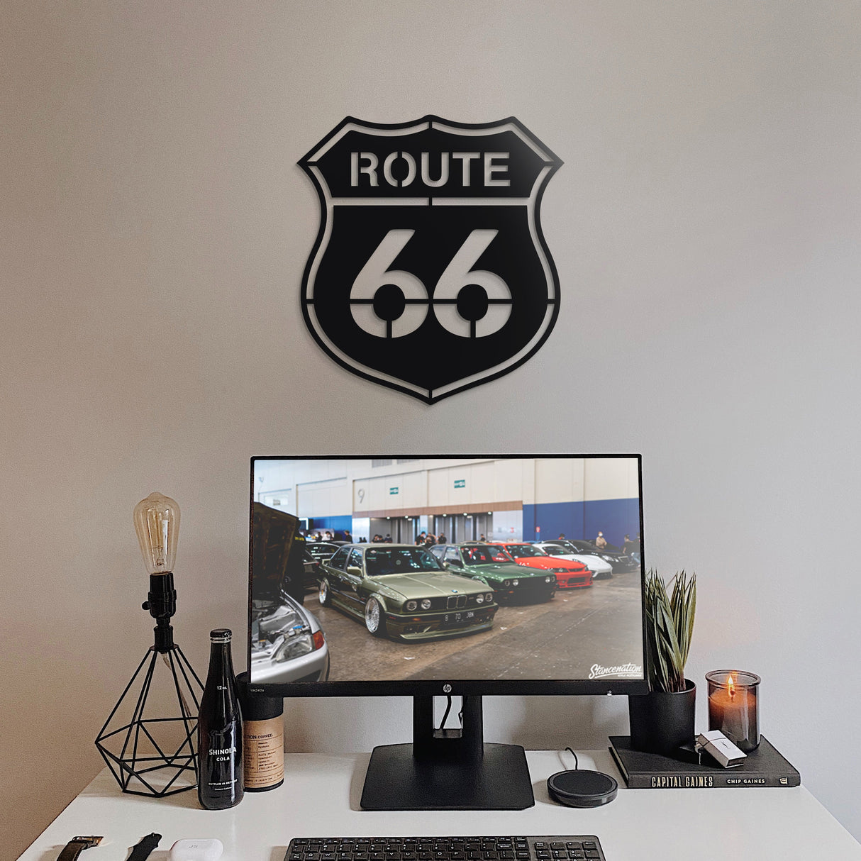 Route 66 Metal Car Culture Wall Art - MT1236