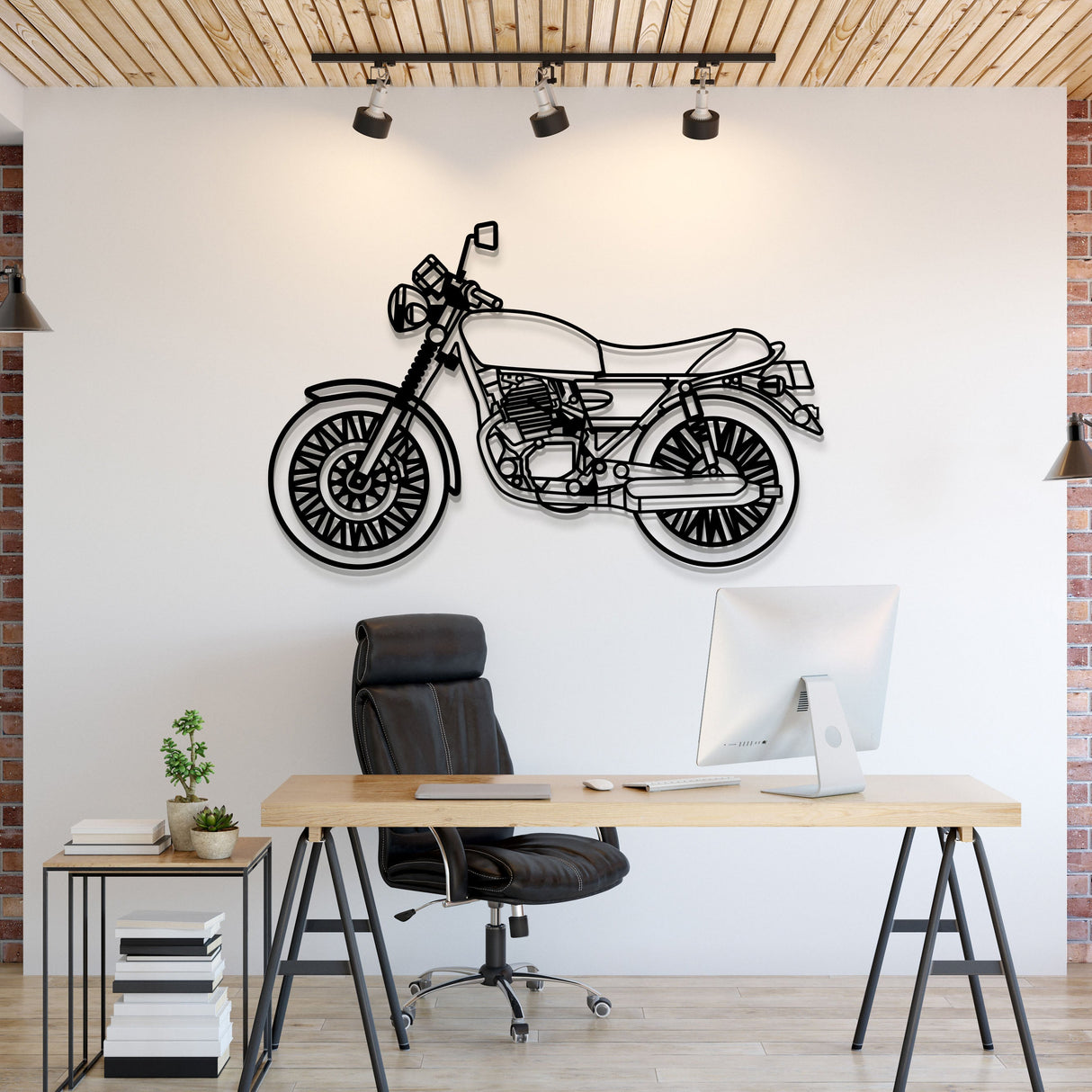 Wolf Classic 150 Metal Motorcycle Wall Art - MT1415