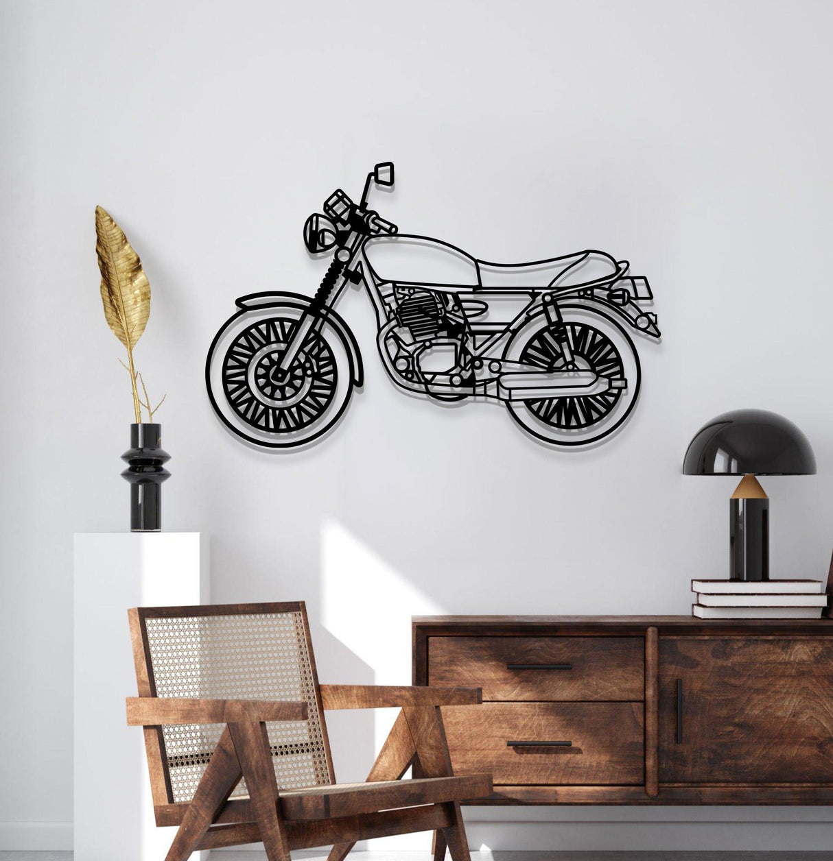 Wolf Classic 150 Metal Motorcycle Wall Art - MT1415