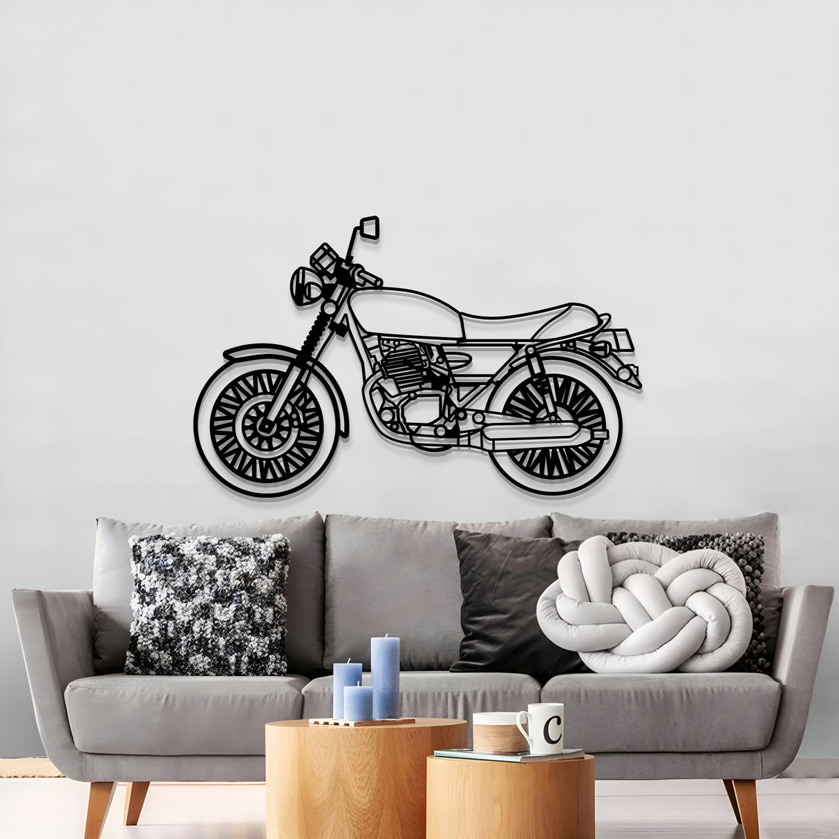 Wolf Classic 150 Metal Motorcycle Wall Art - MT1415