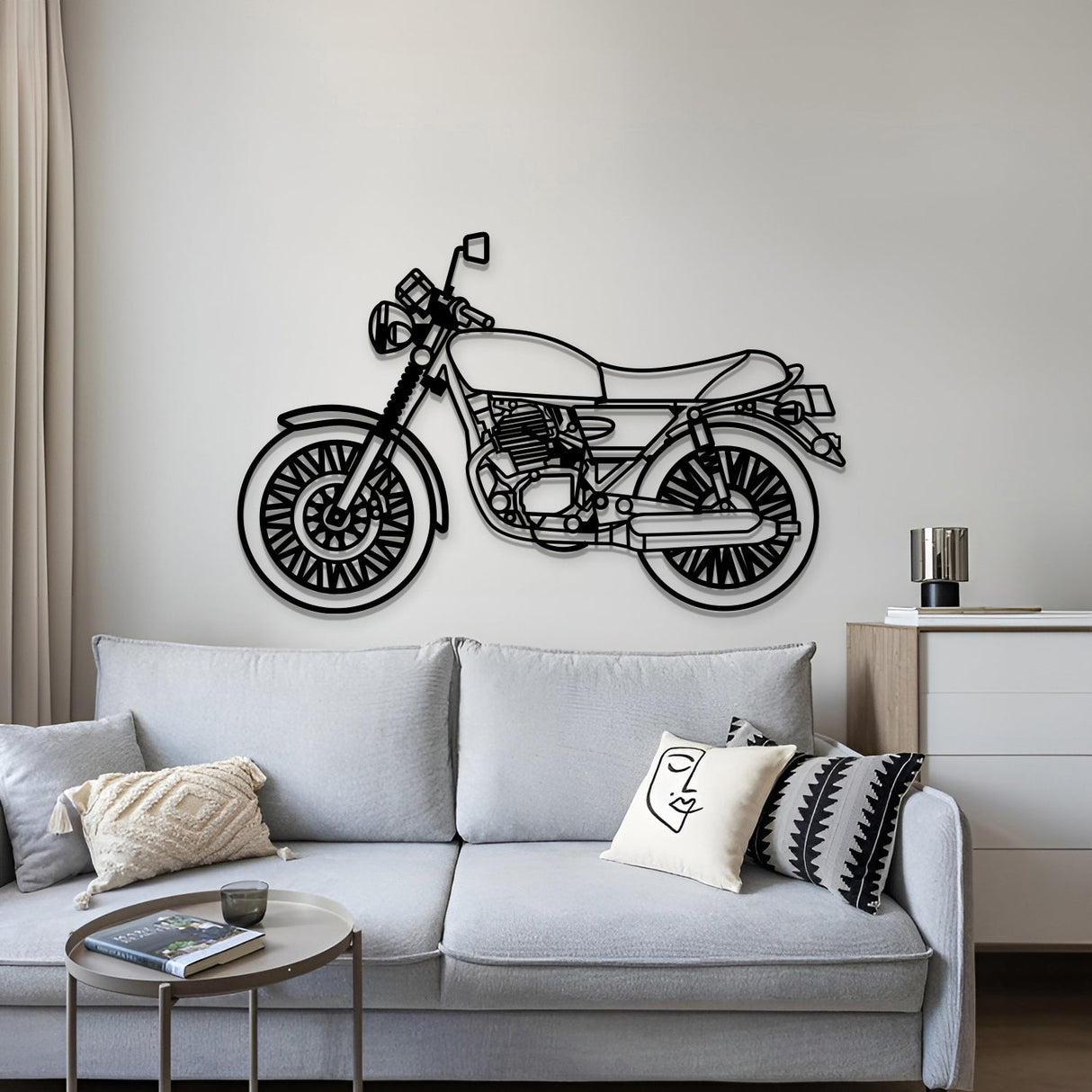 Wolf Classic 150 Metal Motorcycle Wall Art - MT1415