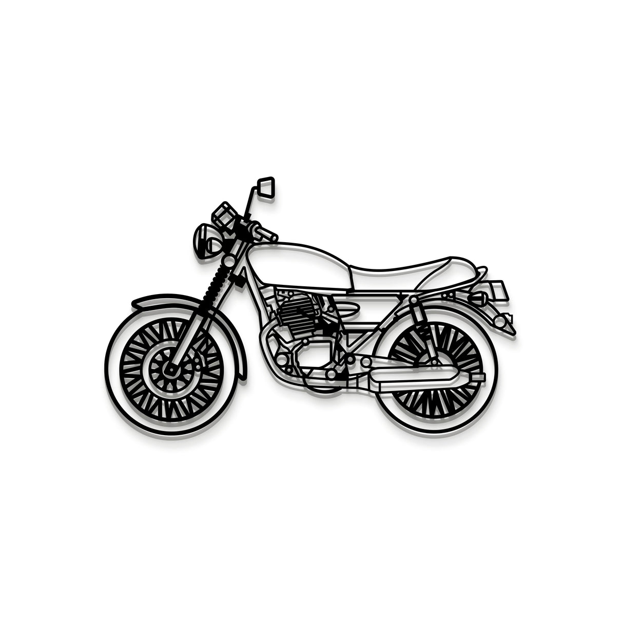 Wolf Classic 150 Metal Motorcycle Wall Art - MT1415