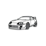 Supra MK4 Perspective Metal Car Wall Art - MT1136