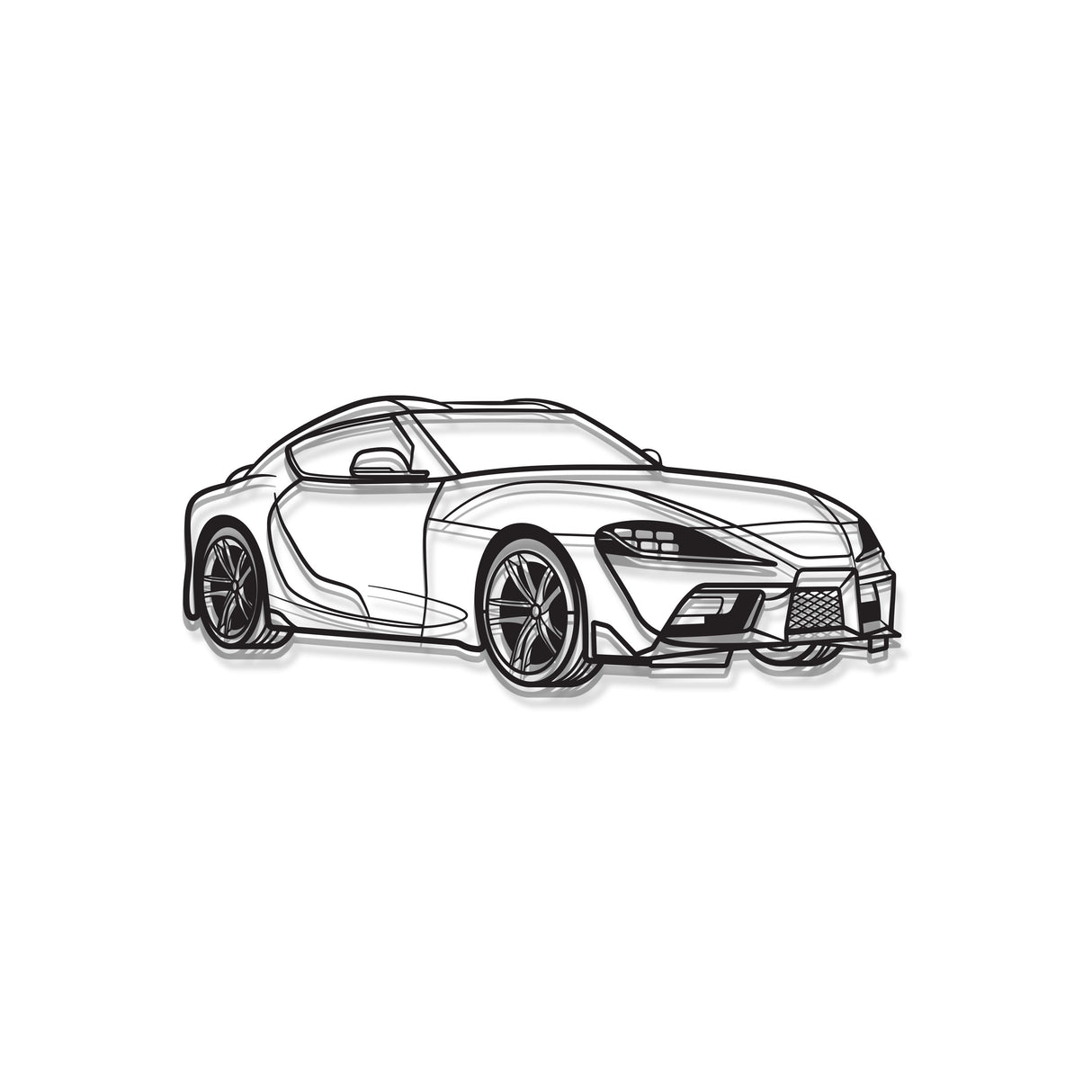 Supra MK5 Perspective Metal Car Wall Art - MT1137