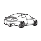 E92 Back Perspective Metal Car Wall Art - MT1300