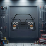 E30 Front View Metal Neon Car Wall Art - MTN0081