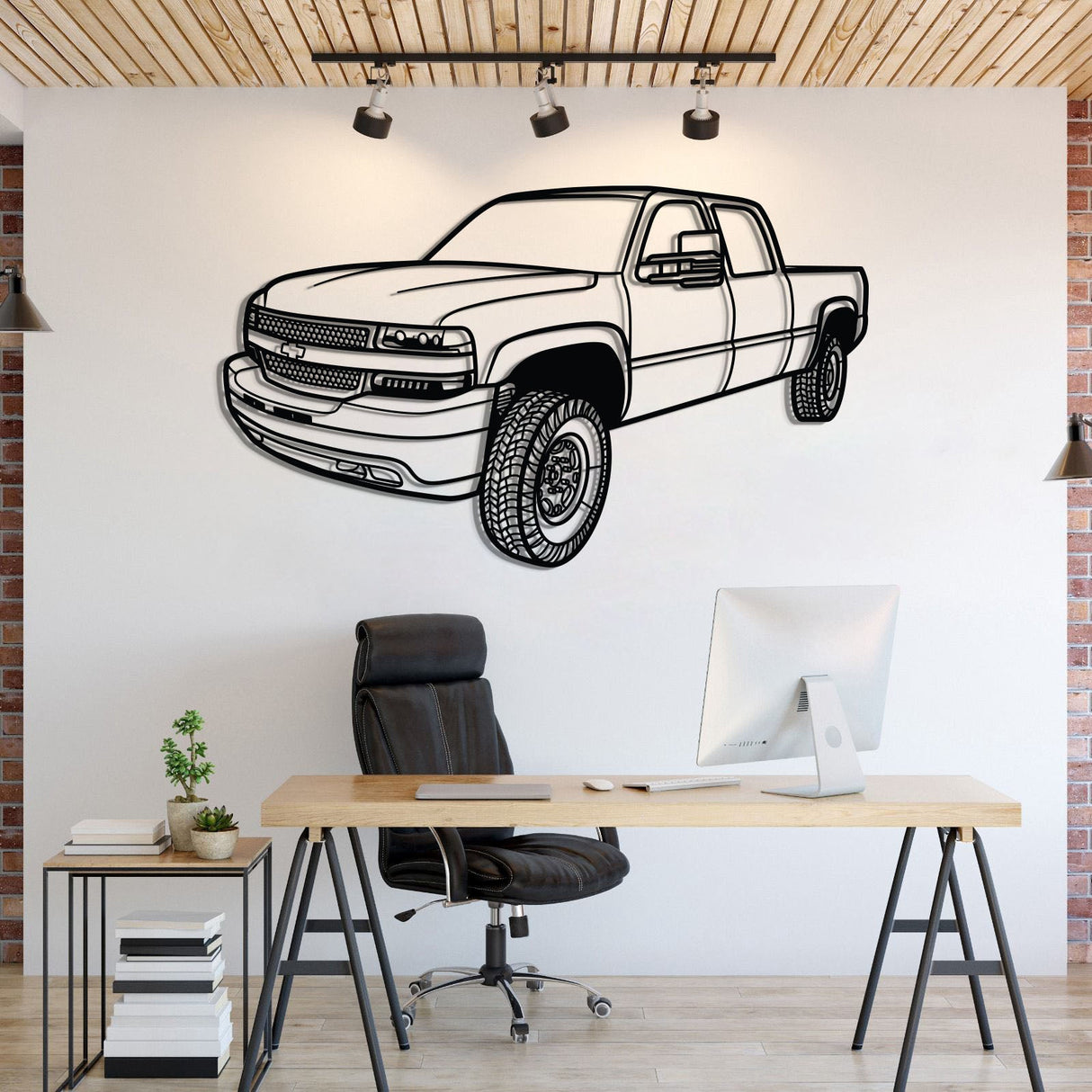 2002 Silverado 2500 Perspective Metal Car Wall Art - MT1297