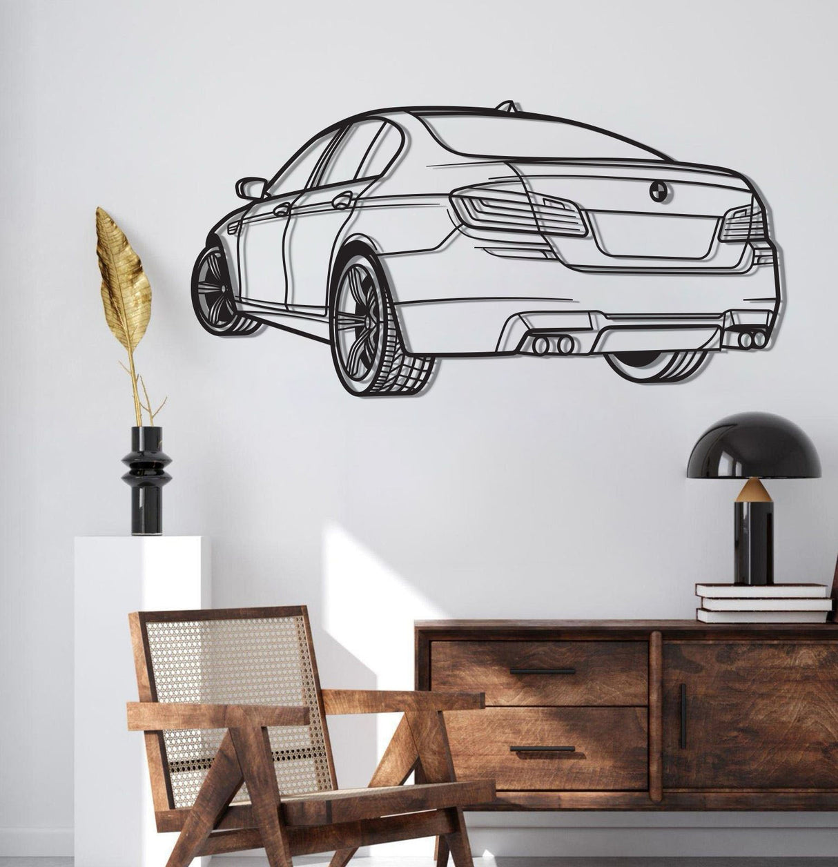 F10 M5 Back Perspective Metal Car Wall Art - MT1301