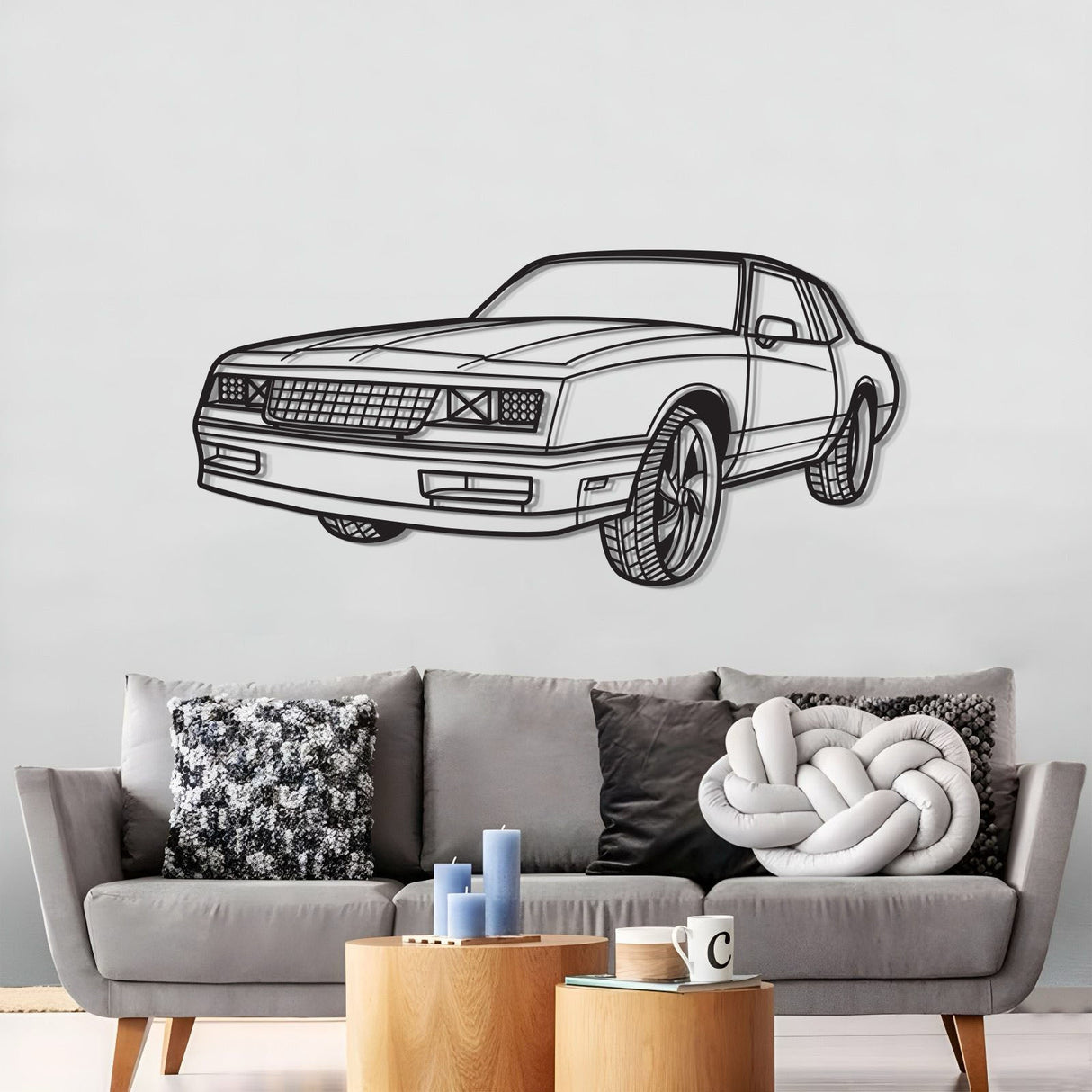 1986 Monte Carlo SS Perspective Metal Car Wall Art - MT1296