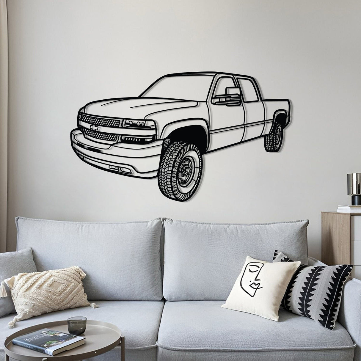 2002 Silverado 2500 Perspective Metal Car Wall Art - MT1297