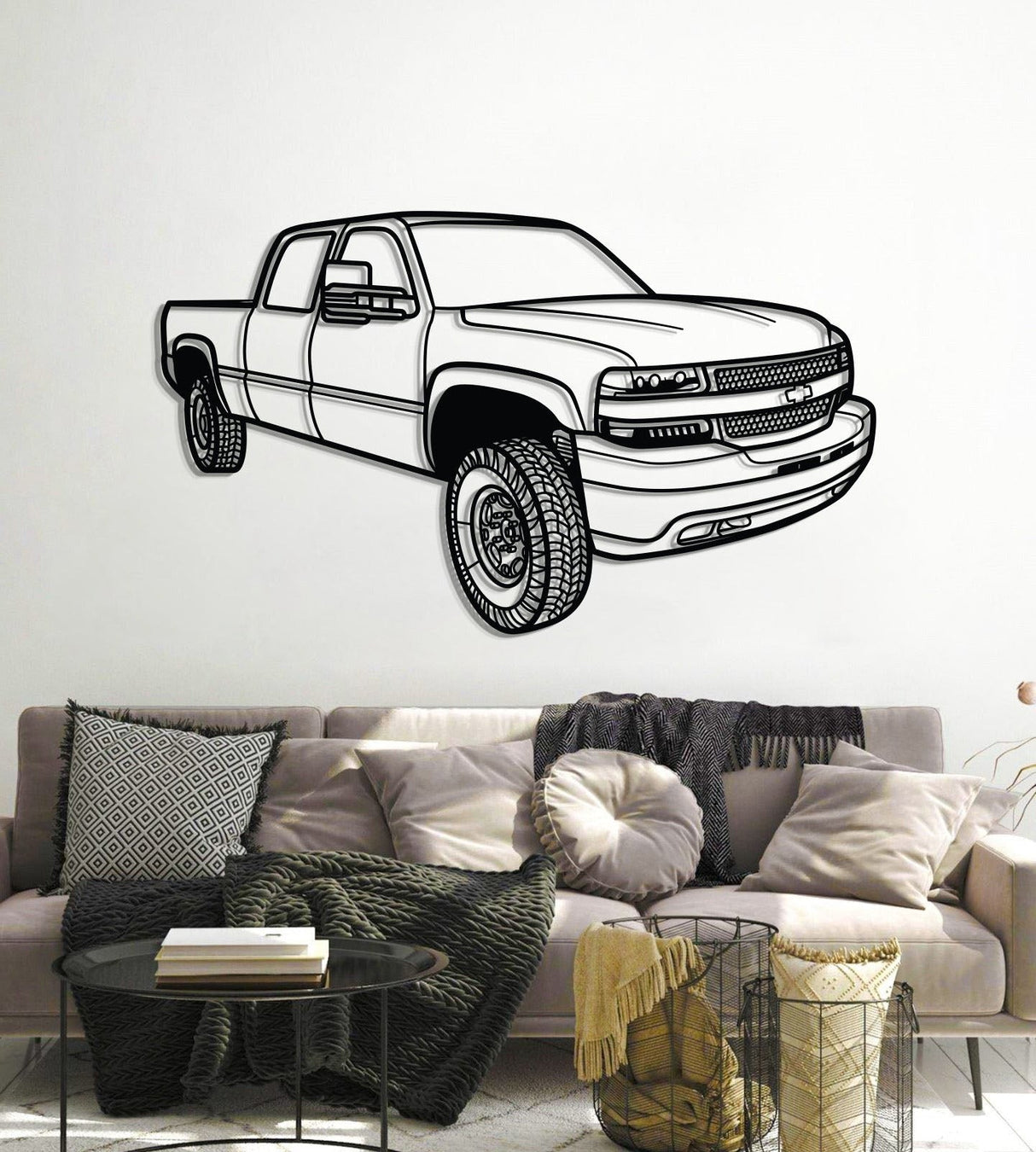 2002 Silverado 2500 Perspective Metal Car Wall Art - MT1297