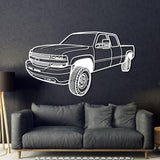 2002 Silverado 2500 Perspective Metal Car Wall Art - MT1297