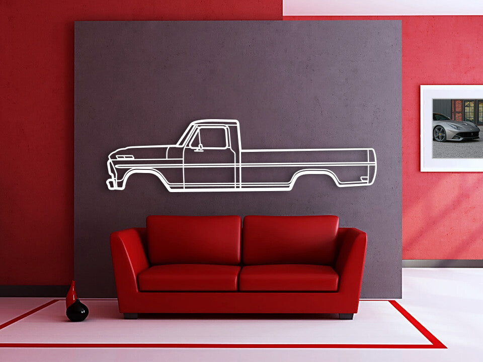 1968 F-100 Metal Car Wall Art - MT0501