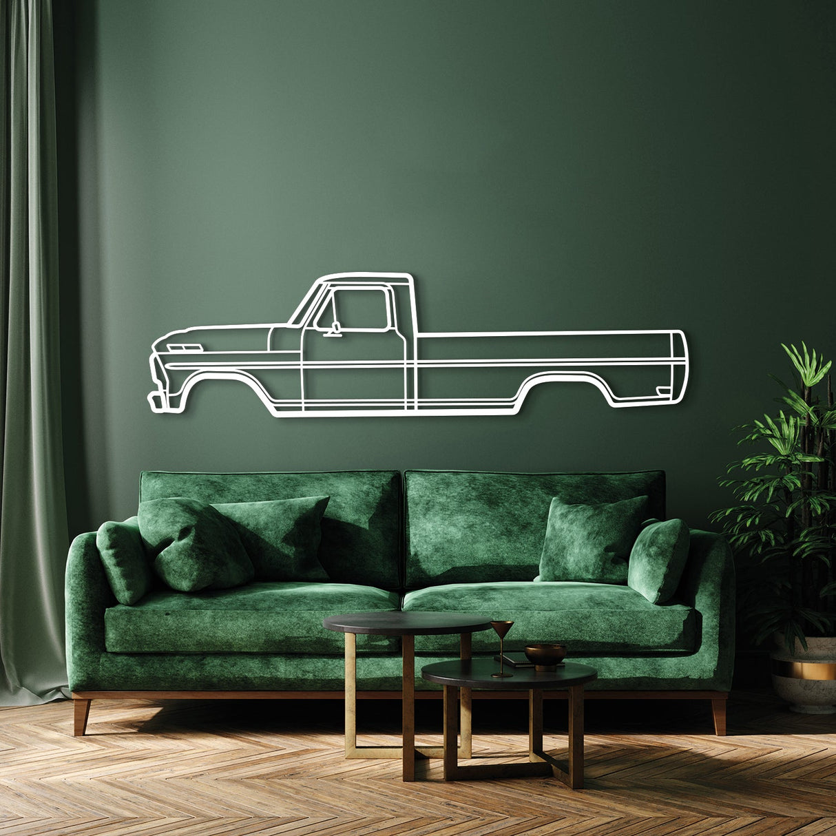 1968 F-100 Metal Car Wall Art - MT0501